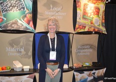 Shannon Boase with CKF, Inc. was busy showing topseal as well as peel and resealable film options for compostable and recyclable punnets.